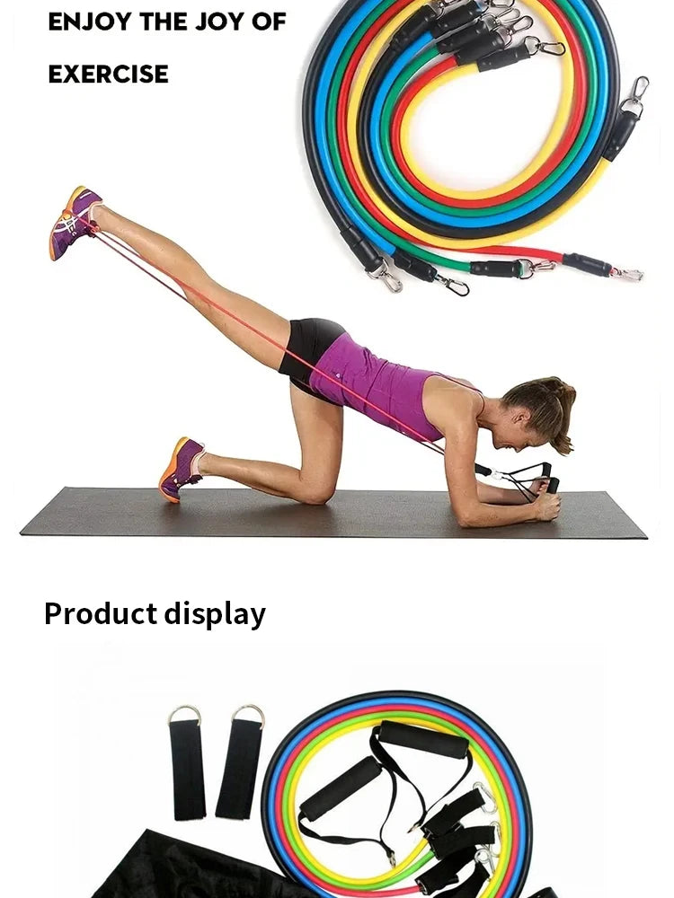 PeakBands 11-Piece Resistance Band Kit — Handles, Door Anchor & Carry Bag