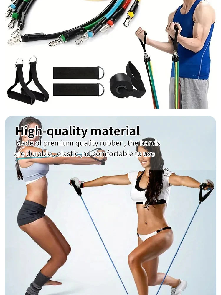 PeakBands 11-Piece Resistance Band Kit — Handles, Door Anchor & Carry Bag